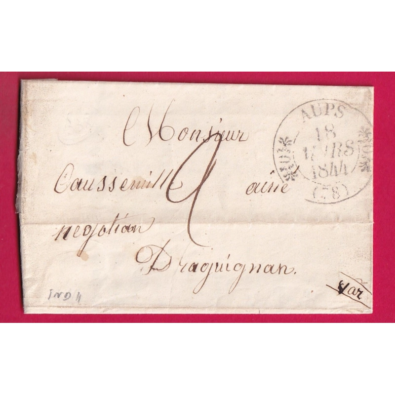 CAD TYPE 11 AUPS VAR 1844 POUR DRAGUIGNAN INDICE 11 LETTRE COVER