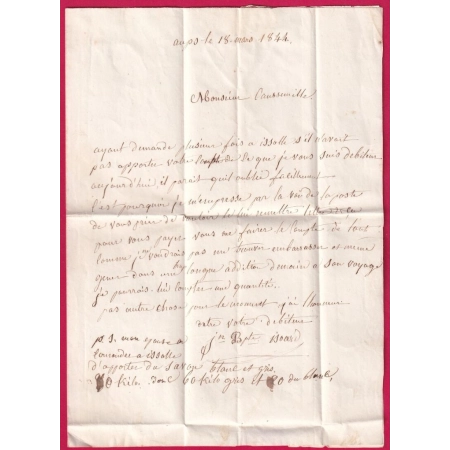 CAD TYPE 11 AUPS VAR 1844 POUR DRAGUIGNAN INDICE 11 LETTRE COVER