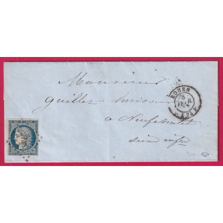 N°4 PC 2738 ROUEN TTB POUR NEUFCHATEL EN BRAY SIGNE ROUMET LETTRE COVER