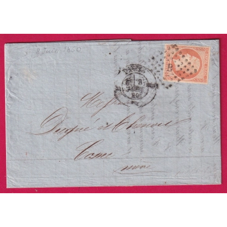 N°16 PARIS BUREAU B LOSANGE ROMAIN B POUR COSNE NIEVRE LETTRE COVER