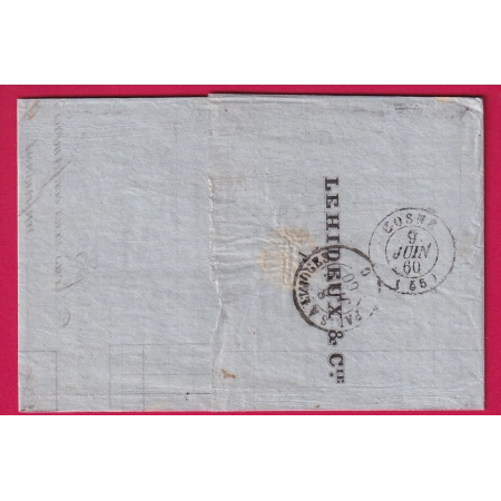 N°16 PARIS BUREAU B LOSANGE ROMAIN B POUR COSNE NIEVRE LETTRE COVER