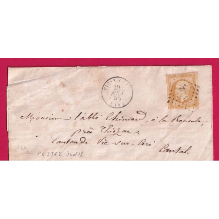 N°13 PC 3562 VIC SUR CERE CANTAL POUR VIC SUR CERE TARIF LOCAL LETTRE COVER