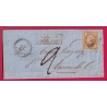 N°13 PC 143 ARTIX BASSES PYRENEES CAD TYPE 22 TAXE MANUSCRIT 2 AFFR INSUFF ROUGE POUR AUSSEVIELLE LETTRE COVER