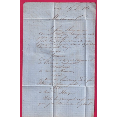 N°13 PC 143 ARTIX BASSES PYRENEES CAD TYPE 22 TAXE MANUSCRIT 2 AFFR INSUFF ROUGE POUR AUSSEVIELLE LETTRE COVER