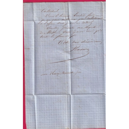 N°13 PC 143 ARTIX BASSES PYRENEES CAD TYPE 22 TAXE MANUSCRIT 2 AFFR INSUFF ROUGE POUR AUSSEVIELLE LETTRE COVER