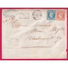 N°14 16 PC 3383 TOULOUSE HAUTE GARONNE LETTRE CHARGE APRES LE DEPART  POUR NARBONNE AUDE LETTRE COVER