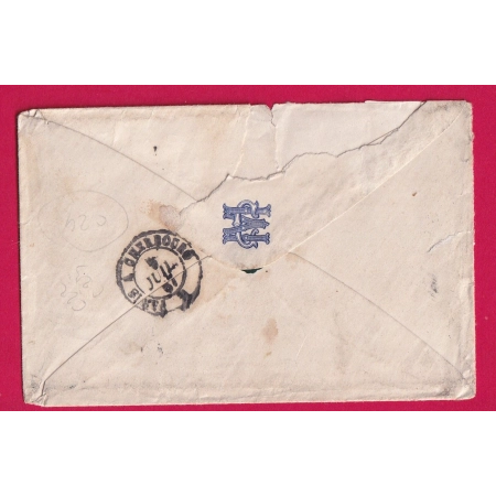 N°21 PAIRE LOSANGE EU EXPOSITION UNIVERSELLE 1867 TROUVE A LA BOITE EU TAXE MANUSCRIT 4 AFFR INSUF VILLERS SUR MER LETTR