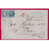 N°29 PAIRE GC 1707 GRASSE ALPES MARITIMES CAD TYPE 16 POUR JESI ITALIE ITALIA LETTRE