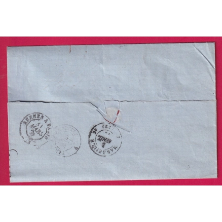 N°29 APRES LE DEPART SUR TIMBRE CAD LE MANS SARTHE POUR MARSEILLE 1871 LETTRE COVER