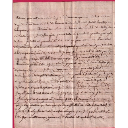 MARQUE HYERES VAR 1786 LENAIN N°2 INDICE 16 POUR LA MARQUISE DE RICARD A AIX EN PROVENCE LETTRE COVER