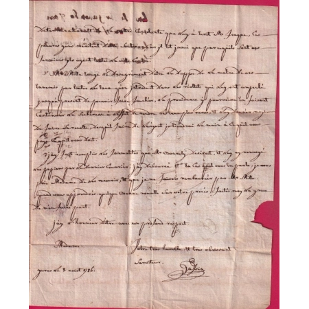 MARQUE HYERES VAR 1786 LENAIN N°2 INDICE 16 POUR LA MARQUISE DE RICARD A AIX EN PROVENCE LETTRE COVER