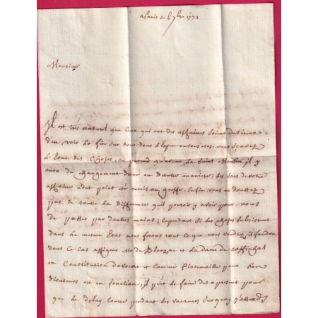 MARQUE P COURONNE PARIS BELLE FRAPPE LENAIN N°7A 1771 POUR ALENCON ORNE LETTRE COVER