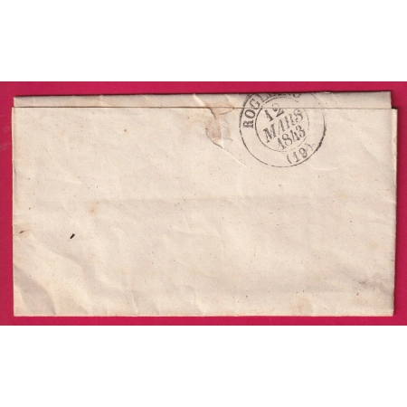 CAD TYPE 13 ROGLIANO CORSE BOITE RURALE A ERSA CL ROUGE TAXE LOCALE 1 POUR LURI 1843 LETTRE COVER