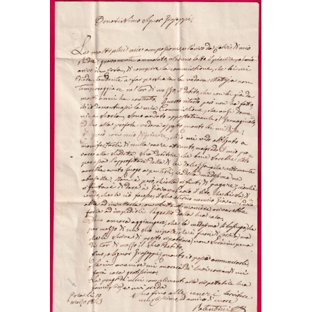 CAD TYPE 13 ROGLIANO CORSE BOITE RURALE A ERSA CL ROUGE TAXE LOCALE 1 POUR LURI 1843 LETTRE COVER