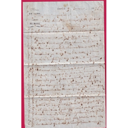CAD TYPE 22 LURI DE CORSE 1856 TAXE TAMPON 4 POUR TRIVIERES BELGIQUE LETTRE COVER
