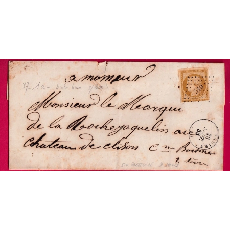 N°1 BISTRE BRUN PC 510 BRESSUIRE DEUX SEVRES POUR CHATEAU DE CLISSON LETTRE COVER
