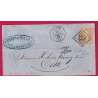 N°21 IMPRESSION DEFECTUEUSE GC 822 CETTE APRES LE DEPART SPECIAL A CETTE 1868 POUR CETTE DEVANT DE LETTRE