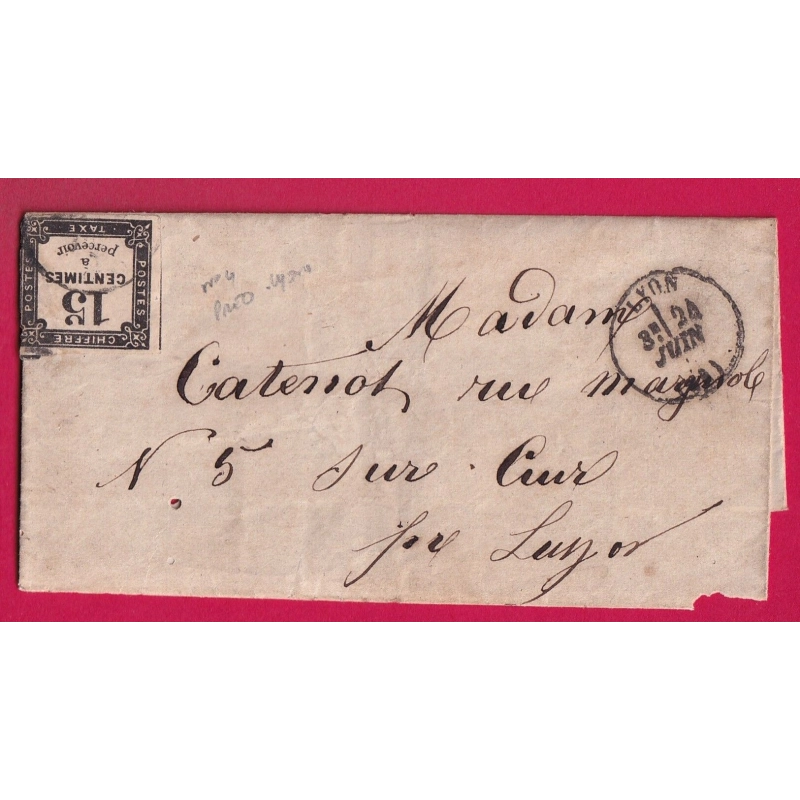 TAXE N°4 LITHO PREOBLITERE LYON RHONE POUR LYON RARE LETTRE COVER