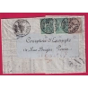 N°76 X 2 N/U + 69 DIEPPE SEINE INFERIEURE POUR PARIS LETTRE COVER