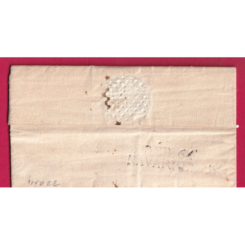 DEBOURSE DEB 64 NAVARREINX BASSES PYRENEES 1819 INDICE 22 DEPART 44 CAHORS LOT LETTRE COVER