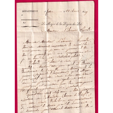 DEBOURSE DEB 64 NAVARREINX BASSES PYRENEES 1819 INDICE 22 DEPART 44 CAHORS LOT LETTRE COVER