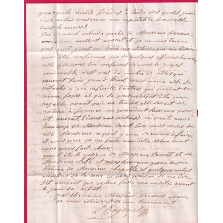 CURSIVE GRATTEE 45 LAUZUN LOT ET GARONNE + PP ROUGE 1845 POUR AGEN LETTRE COVER