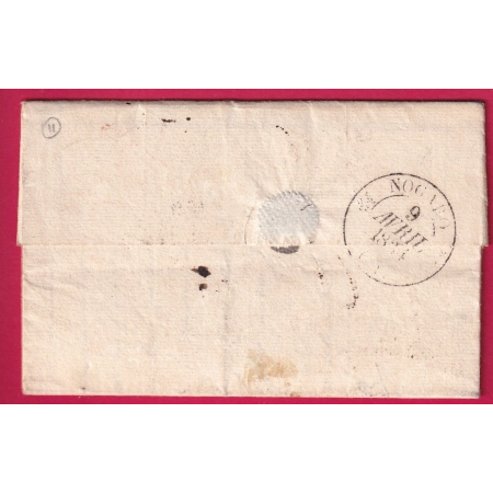 CURSIVE 45 LAVARDAC LOT ET GARONNE TYPE 12 NERAC DECIME RURALE DE PONT DE BORDES POUR NOGARO GERS 1834 LETTRE COVER