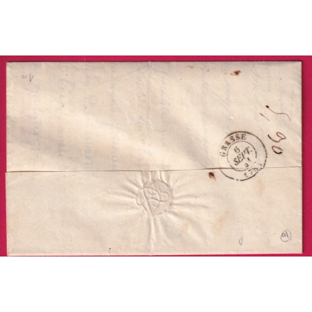 CURSIVE 78 ST LAURENT VAR CAB TYPE 12 ANTIBES TEXTE CROS DE CAGNES POUR GRASSE ALPES MARITIMES 1841 LETTRE COVER