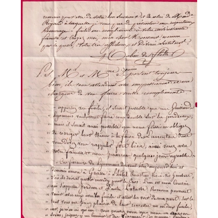 CURSIVE 78 ST LAURENT VAR CAB TYPE 12 ANTIBES TEXTE CROS DE CAGNES POUR GRASSE ALPES MARITIMES 1841 LETTRE COVER