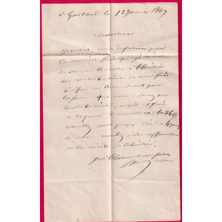 CAD TYPE 22 GONTAUD LOT ET GARONNE TEXTE TAMPON 30 POUR HAUTEVIGNES MARMANDE 1867 LETTRE COVER