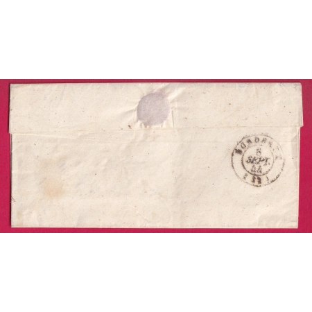 CURSIVE 45 LE MAS D'AGENAIS LOT ET GARONNE T15 TONNEINS 1844 POUR BORDEAUX INDICE 16 LETTRE COVER