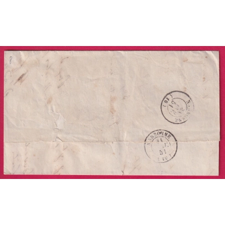 N°4 GRILLE MONTPELLIER HERAULT POUR NARBONNE AUDE 1854 LETTRE COVER