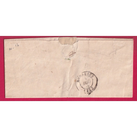 N°4 PC 1354 FUMEL LOT ET GARONNE CAD TYPE 14 POUR BORDEAUX LETTRE COVER