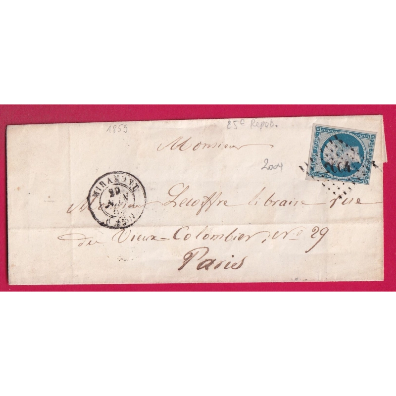 N°10 PC 2004 MIRAMONT LOT ET GARONNE POUR PARIS LETTRE COVER