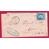 N°14 PC 1354 FUMEL LOT ET GARONNE OR POMBIE POMBIER POUR AGEN 1858 LETTRE COVER