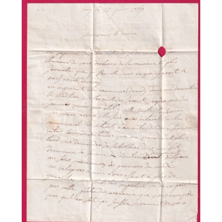 TAXE N°2 CAD TYPE 15 ARUDY BASSES PYRENEES 1859 BOITE RURALE D NAY POUR ARUDY LETTRE COVER