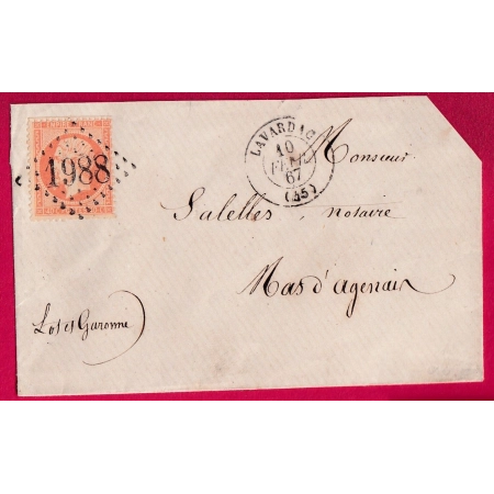N°23 GC 1988 LAVARDAC LOT ET GARONNE POUR LE MAS D'AGENAIS LETTRE COVER