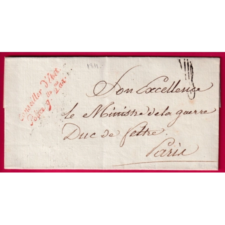 FRANCHISE CONSEILLER ETAT POLICE GENERALE DE L'EMPIRE 2EME ARRONDISSEMENT PARIS 1811 LETTRE COVER