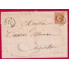N°21 CAD TYPE 15 AIGUILLON LOT ET GARONNE 1863 POUR AIGUILLON LETTRE LOCALE COVER