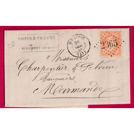 N°23 GC 2365 MIRAMONT LOT ET GARONNE POUR MARMANDE LETTRE COVER