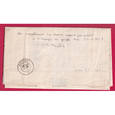 N°60 PC DU GC 3848 REEMPLOI TARDIF DU PC RIALLE LOIRE INFERIEURE POUR MOISDON INDICE 17 LETTRE COVER