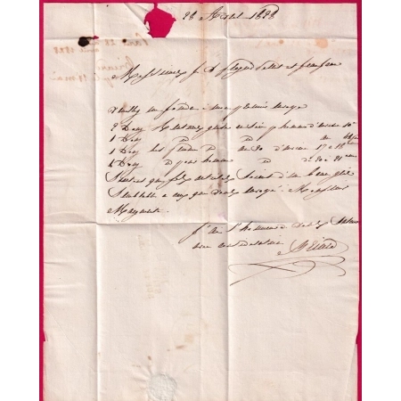 DEBOURSE DEB 24 ST HYPPOLYTE SUR LE DOUBS 1828 DEPART PARIS POUR ST HIPPOLYTE DU GARD INDICE 21 LETTRE COVER