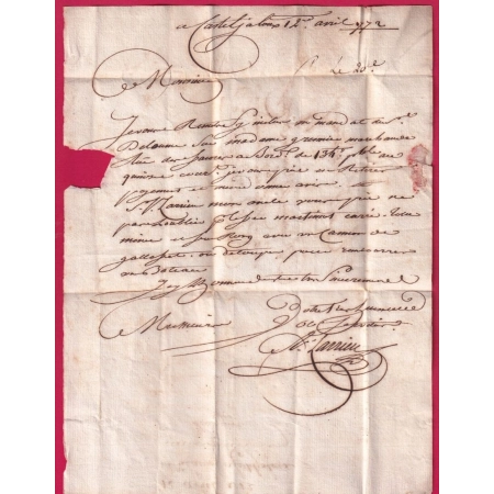MARQUE CASTELJALOUX LOT ET GARONNE 1772 LENAIN N°3 INDICE 10 POUR BORDEAUX LETTRE COVER