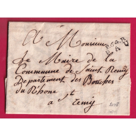 MARQUE P64P PAU 20X8 1805 BASSES PYRENEES POUR ST REMY DE PROVENCE BOUCHES DU RHONE LETTRE COVER