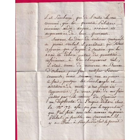 FRANCHISE CONSEILLER ETAT DROITS REUNIS PORT PAYE PARIS 1806 POUR ORLEANS LOIRET LETTRE COVER