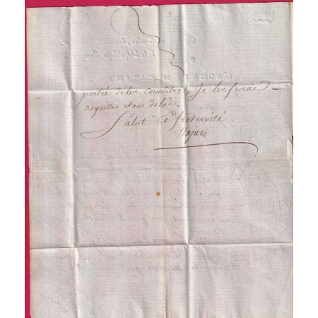 78 TOULON VAR AN 4 1796 L'AGENT MARITIME BELLE VIGNETTE POUR AGDE HERAULT LETTRE COVER