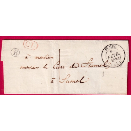 CAD TYPE 14 FUMEL LOT ET GARONNE CL TAXE LOCALE BOITE RURALE B POUR FUMEL LETTRE COVER