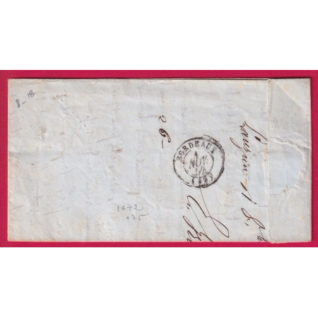 N°4 PC 1672 LAUZUN LOT ET GARONNE POUR BORDEAUX LETTRE COVER