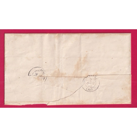 N°13 X2 PERCE EN LIGNE PC 2813 SARTENE + CAD TYPE 22 SAINET LUCIE DI TALLANO CORSE CAD SARTENE AU DOS LETTRE COVER