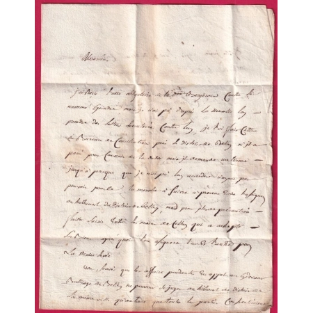 MARQUE BELLEY AIN LENAIN N°3 1791 INDICE 10 POUR NANTUA LETTRE COVER
